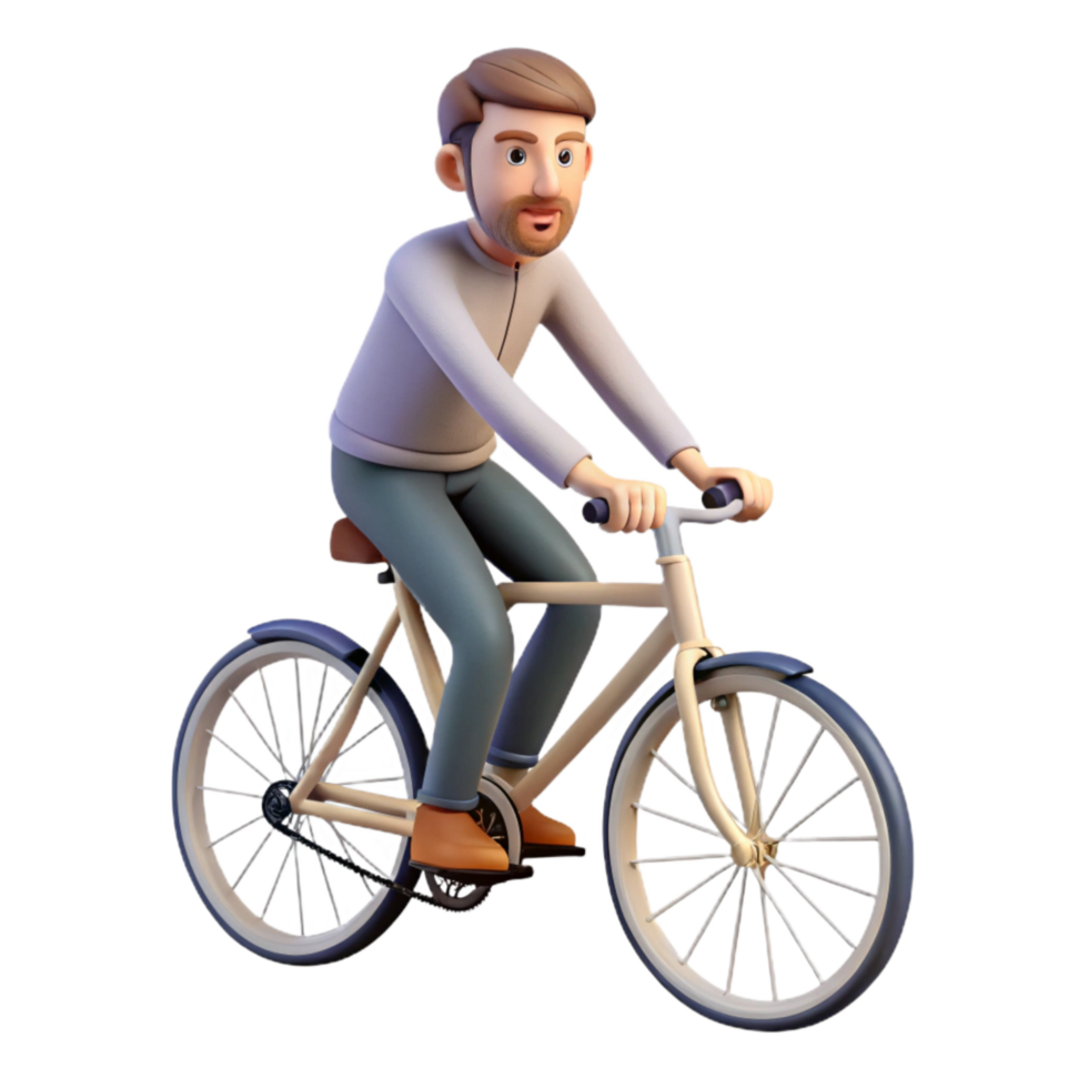 extraordinary rustic Man Riding Bicycle Side View Isolated premium png
