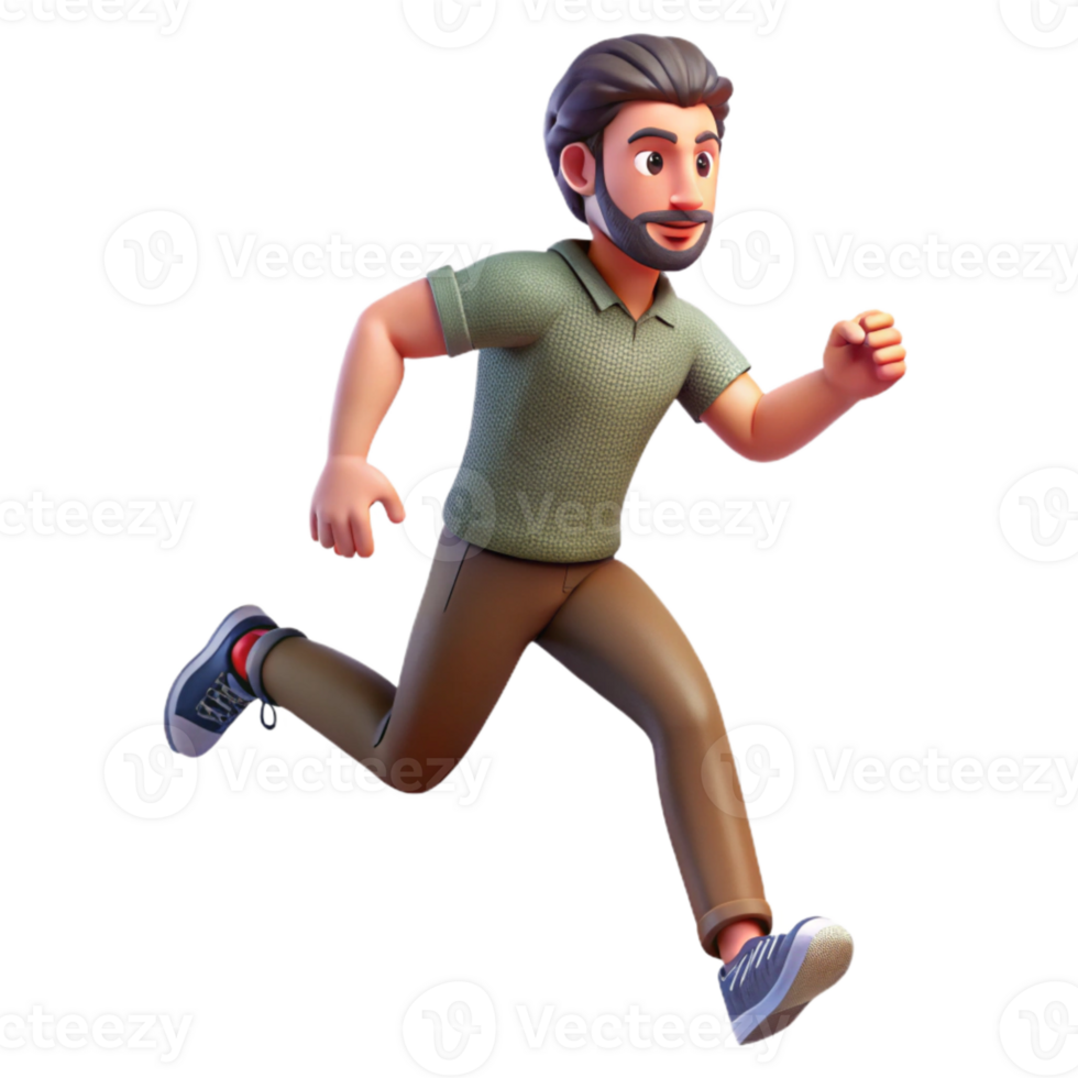 stunning traditional Man Running Forward Motion Blur Isolated high quality png