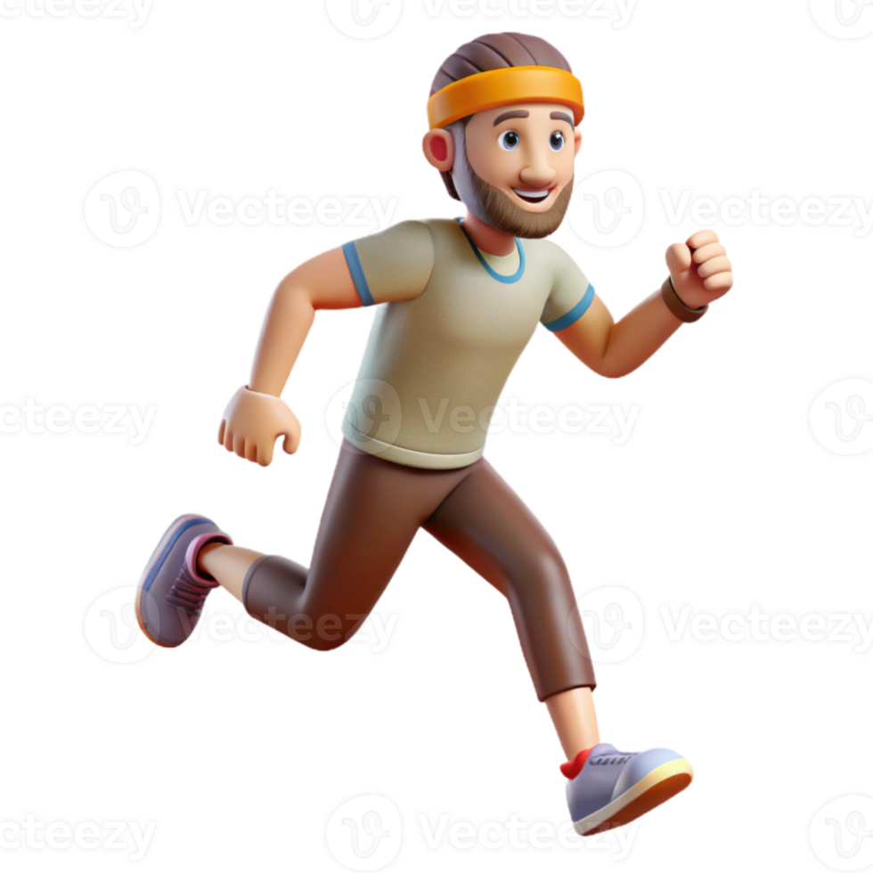 impressive abstract Man Running Marathon Isolated original png