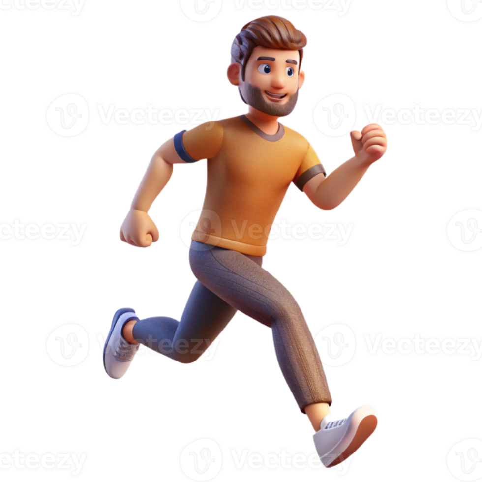 extraordinary creative Man Running Front View Isolated Cutout authentic png