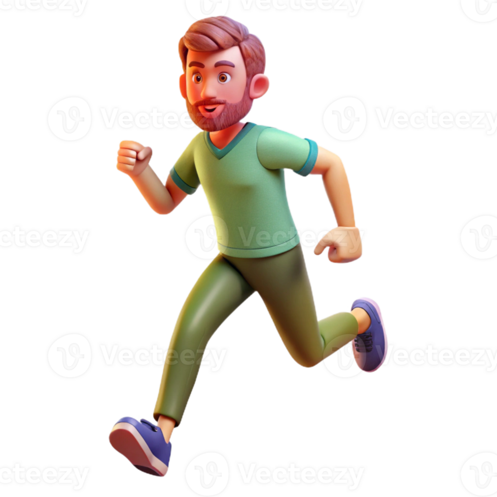 magnificent rustic Man Running on Trail Transparent Background premium png