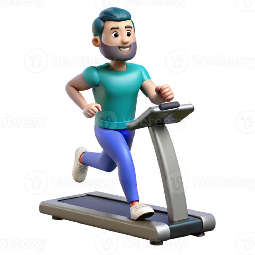 beautiful artistic Man Running on Treadmill Isolated Cutout exclusive png