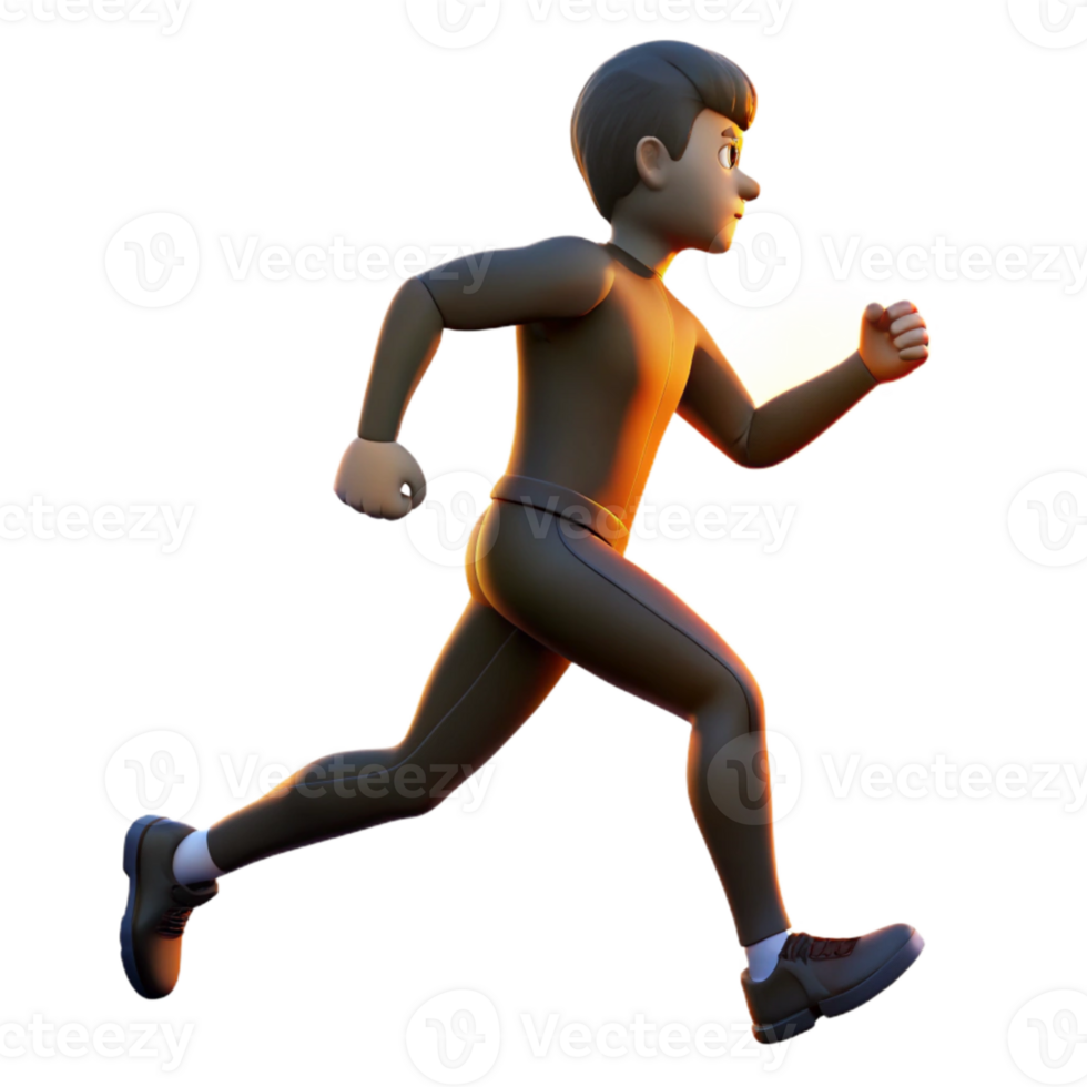 wonderful rustic Man Running Silhouette Sunset View Isolated professional png