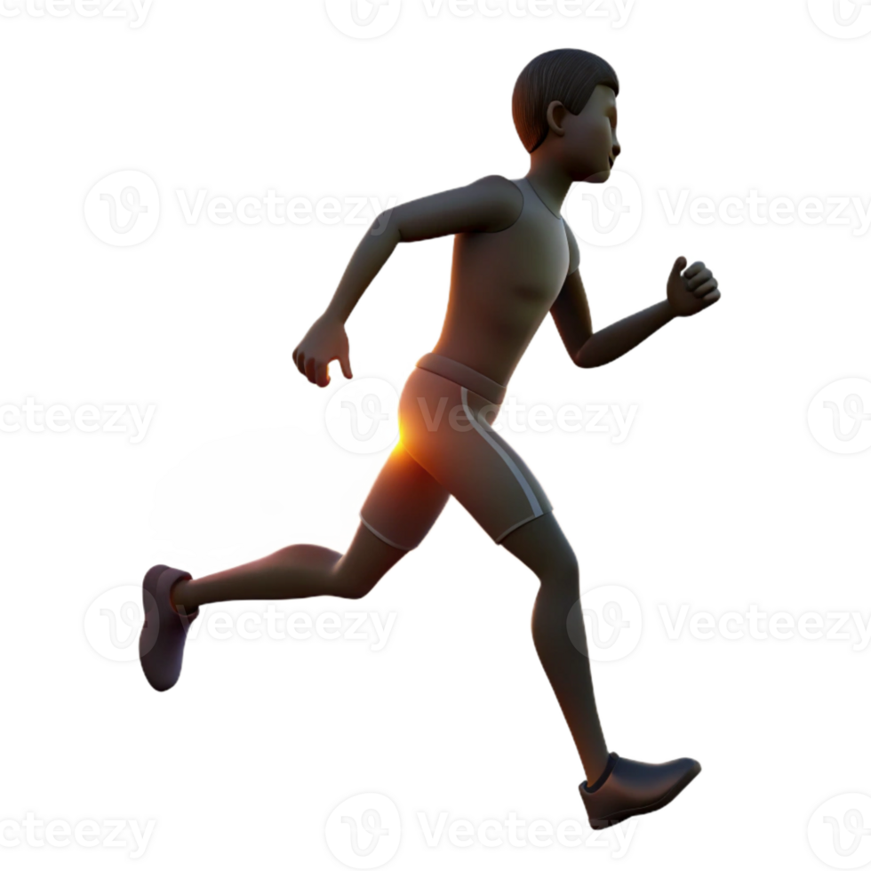beautiful artistic Man Running Silhouette Sunset View Isolated detailed png