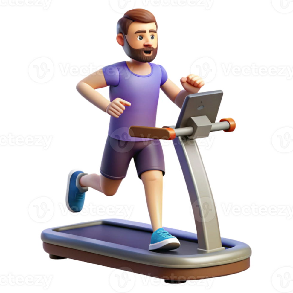dramatic abstract Man Running on Treadmill Isolated Cutout high resolution png