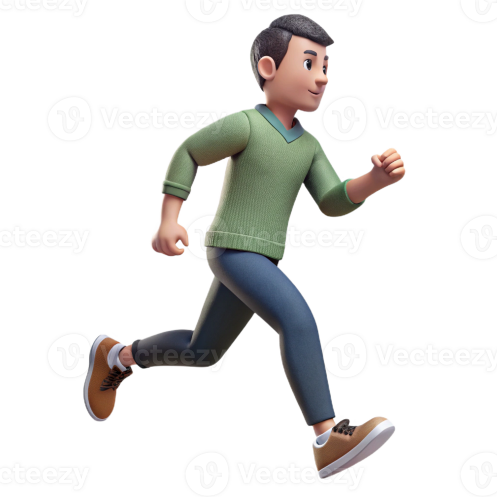 magnificent traditional Man Running Track Side View Isolated premium png
