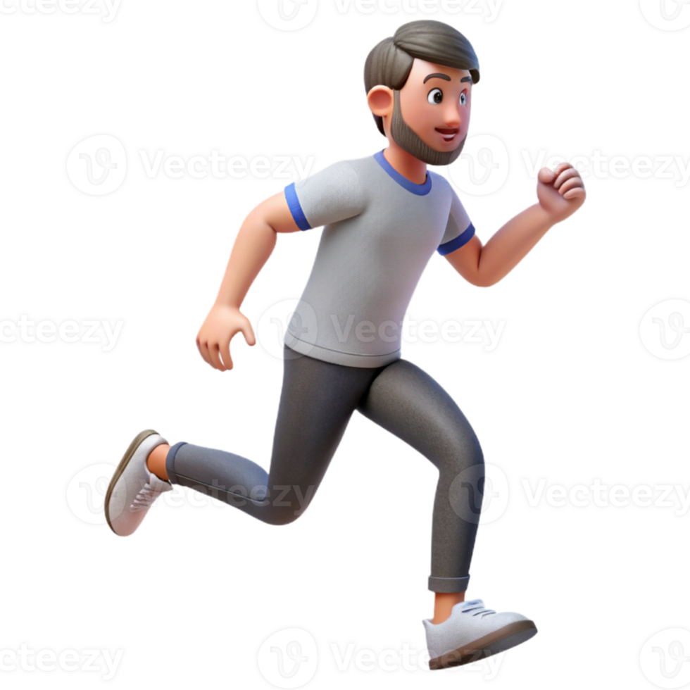 serene vintage Man Running Track Side View Isolated detailed png
