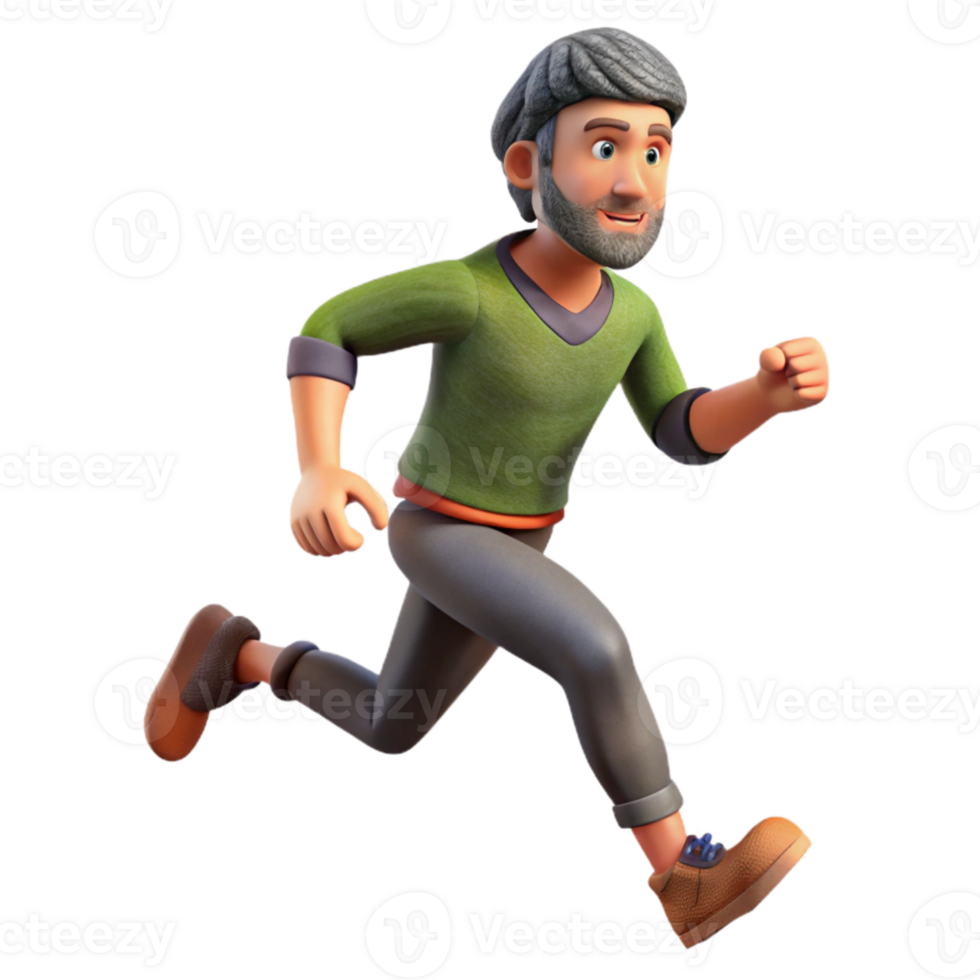 stunning artistic Man Running Uphill Isolated high quality png