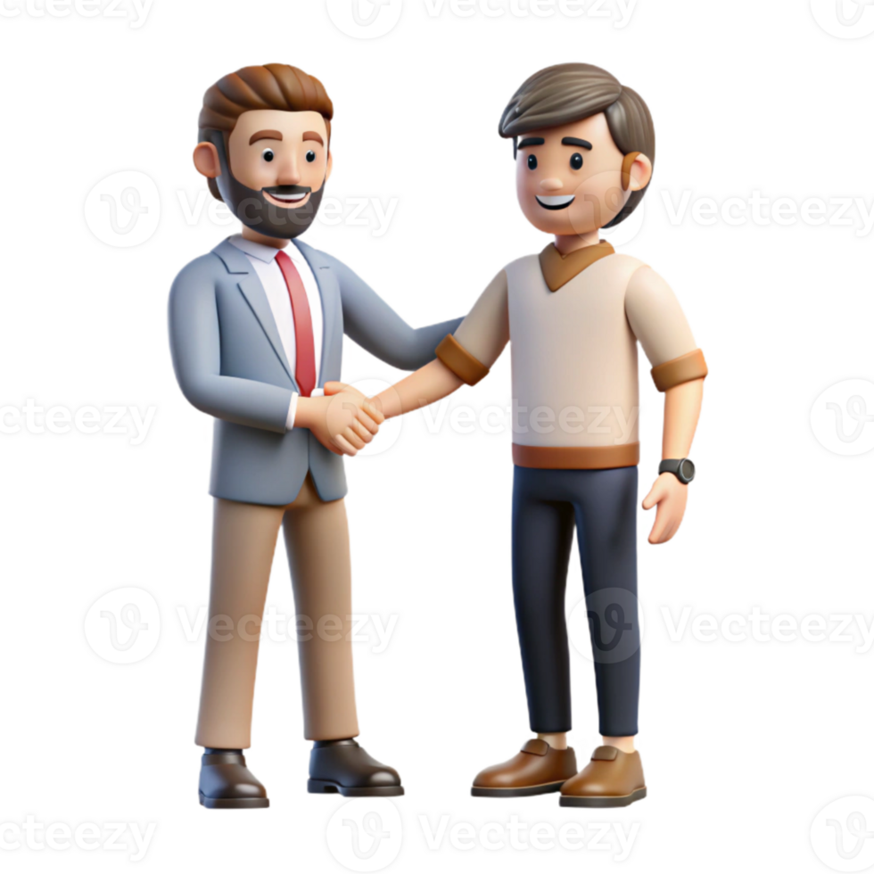 impressive creative Man Shaking Hands with Business Partner Transparent Background professional png