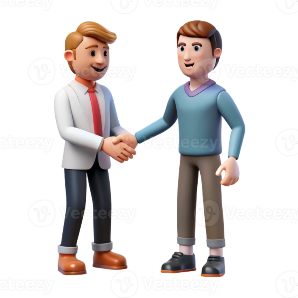 vibrant vintage Man Shaking Hands with Business Partner Transparent Background exclusive png