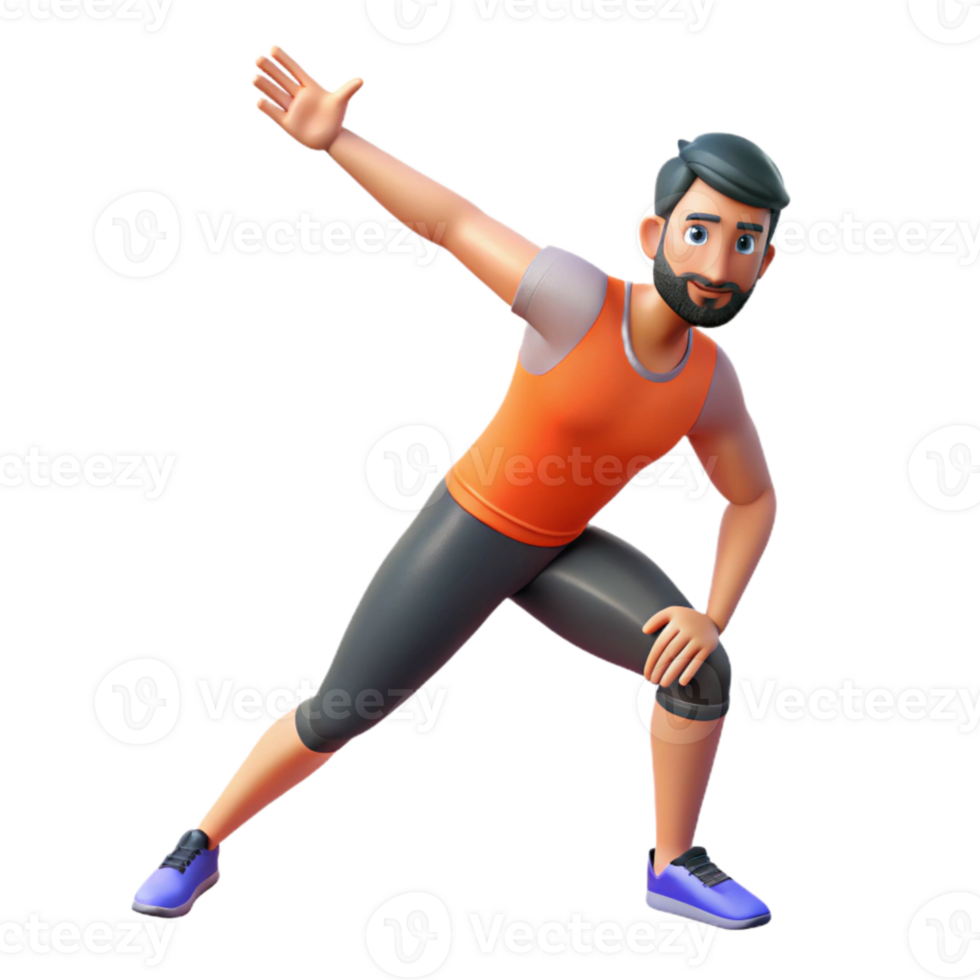 magnificent contemporary Man Stretching After Workout Transparent Background detailed png