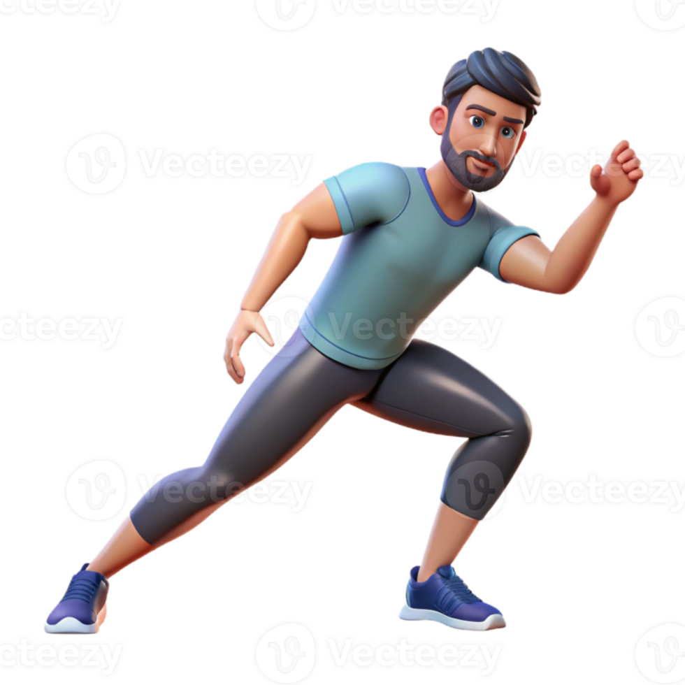 magnificent classic Man Stretching Before Workout Transparent Background premium png