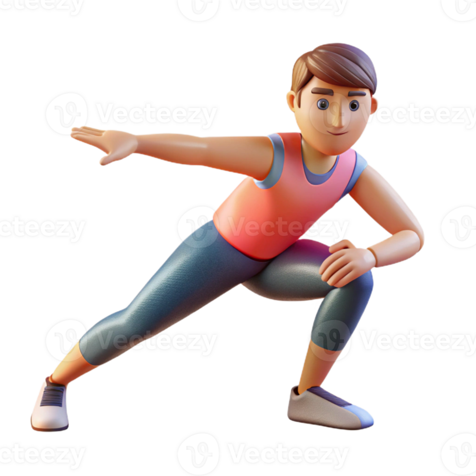 stunning creative Man Stretching Before Workout Transparent Background 4K png