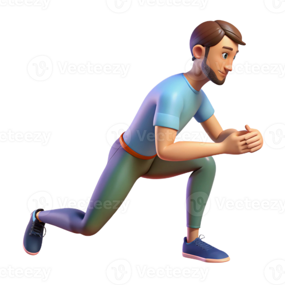 magnificent artistic Man Stretching Hamstring Side View Transparent Background 4K png