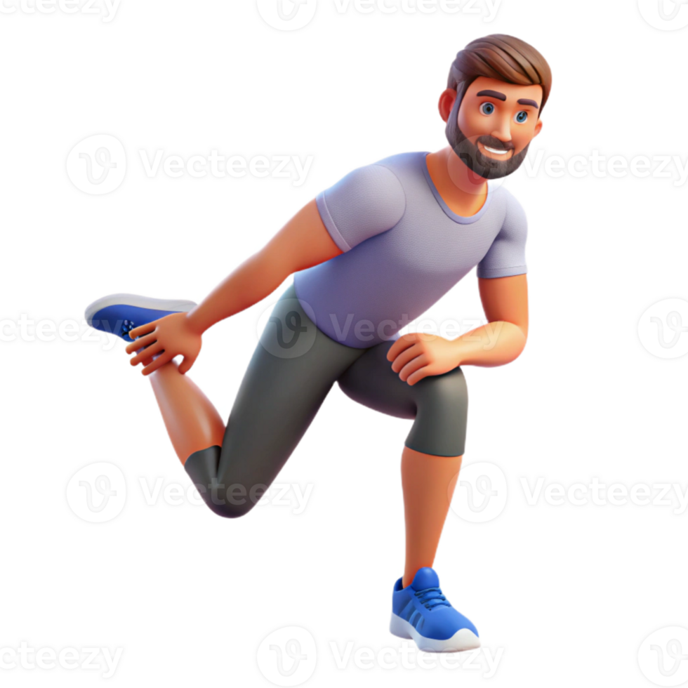 extraordinary minimalist Man Stretching Calf Muscle Transparent Background original png
