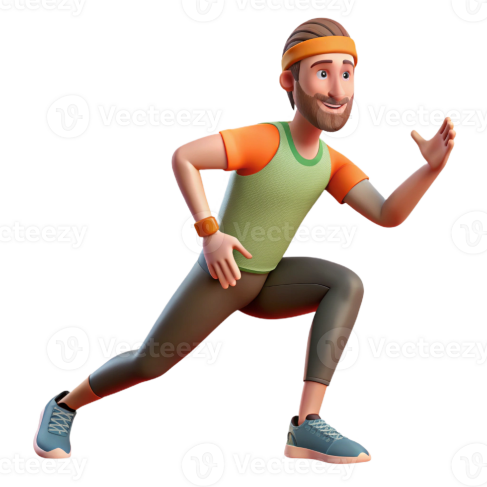 stunning rustic Man Stretching Legs Before Run Isolated exclusive png