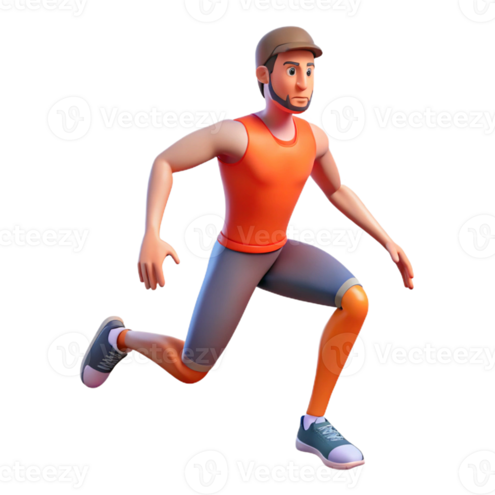vibrant modern Man Stretching Legs Before Run Isolated detailed png