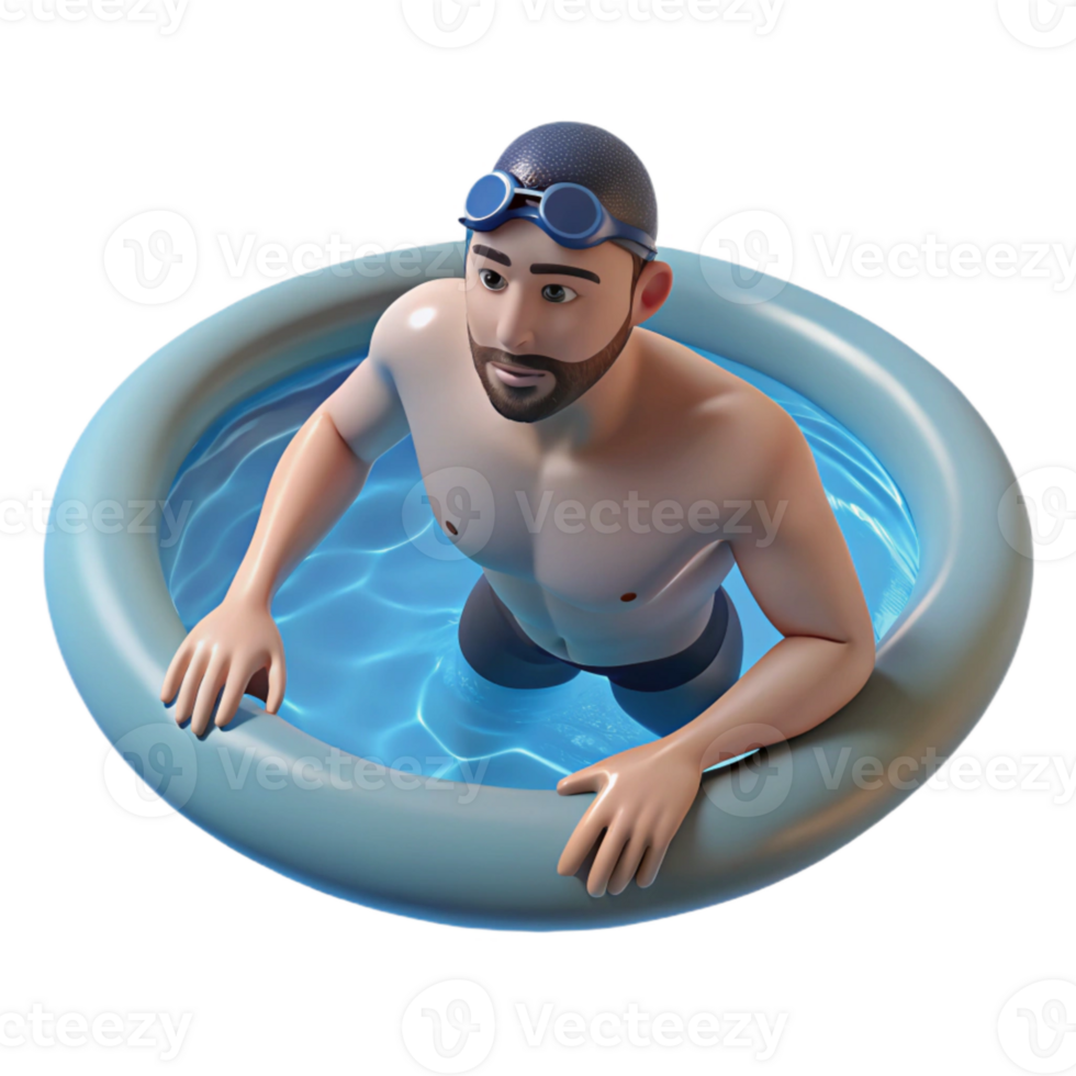 stunning abstract Man Swimming in Pool Isolated exclusive png