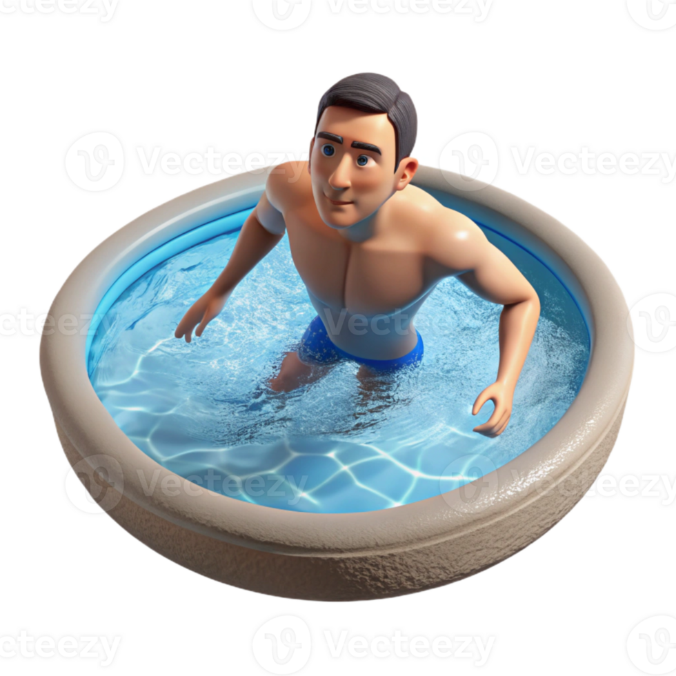 stunning traditional Man Swimming in Pool Isolated original png