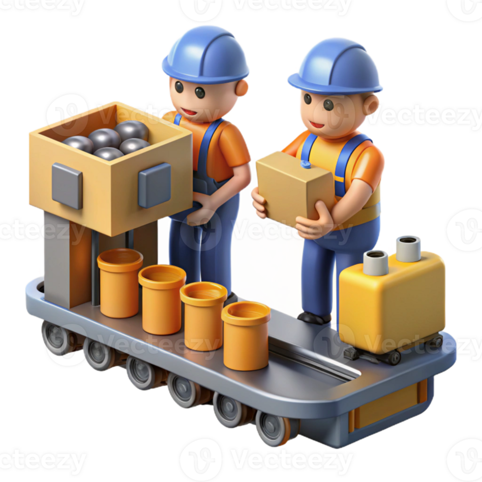 impressive modern Manufacturing Assembly Line Workers Cutout exclusive png