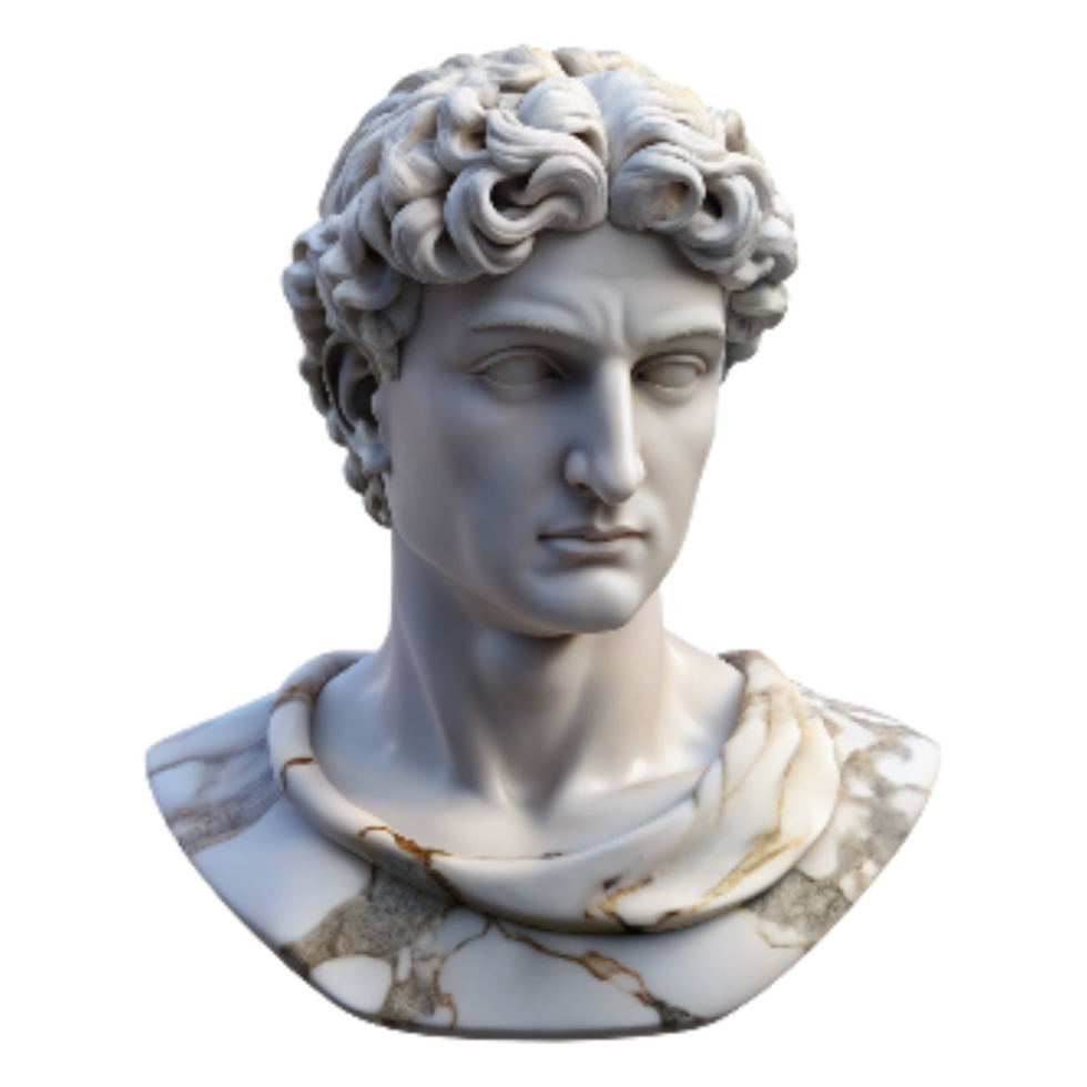 extraordinary vintage Marble Bust Classical Style Isolated 4K png