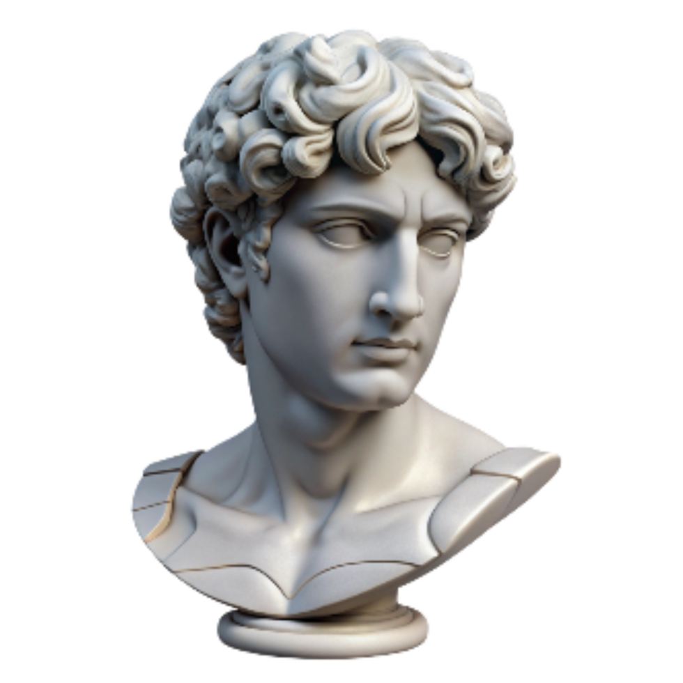 impressive classic Marble Bust Classical Style Isolated high resolution png