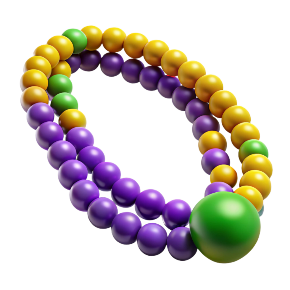 wonderful traditional Mardi Gras Beads Colorful Beaded Necklace Cutout authentic png