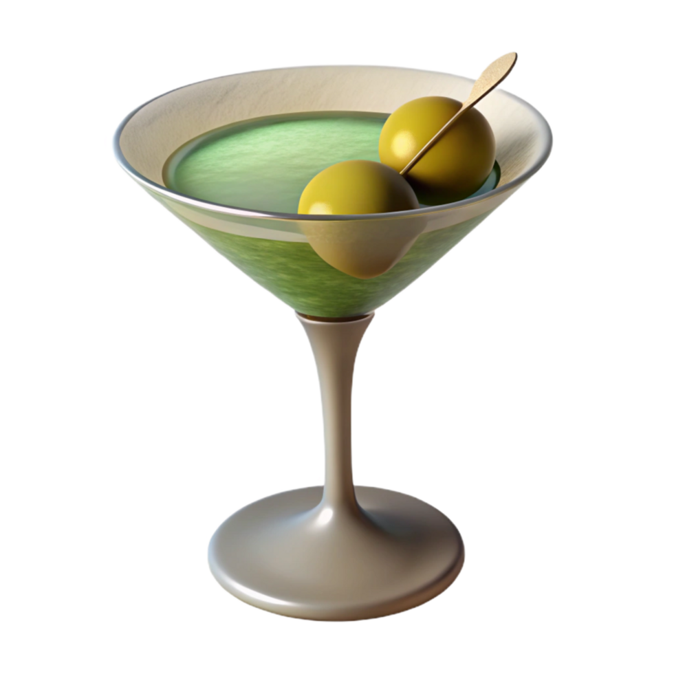 wonderful modern Martini Glass Cutout with Olive high quality png