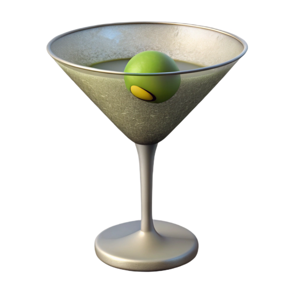 magnificent creative Martini Glass Cutout with Olive premium png