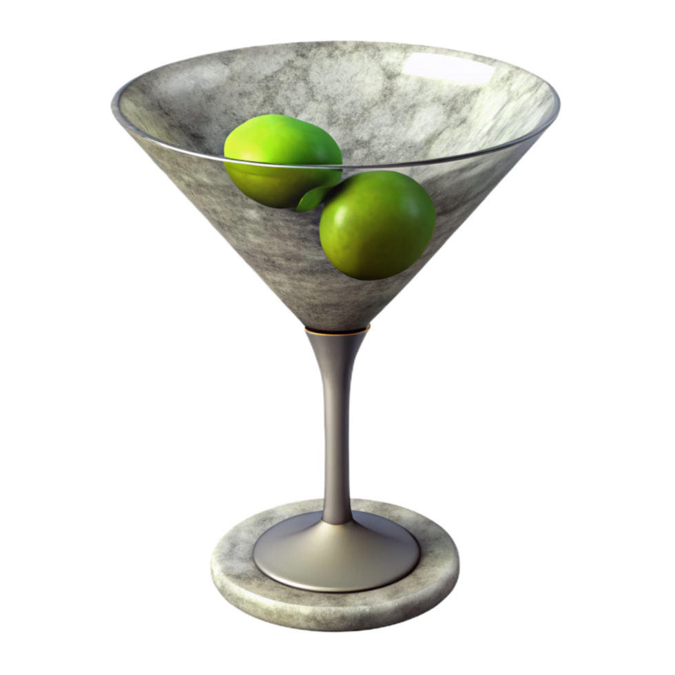 elegant minimalist Martini Glass Cutout with Olive original png