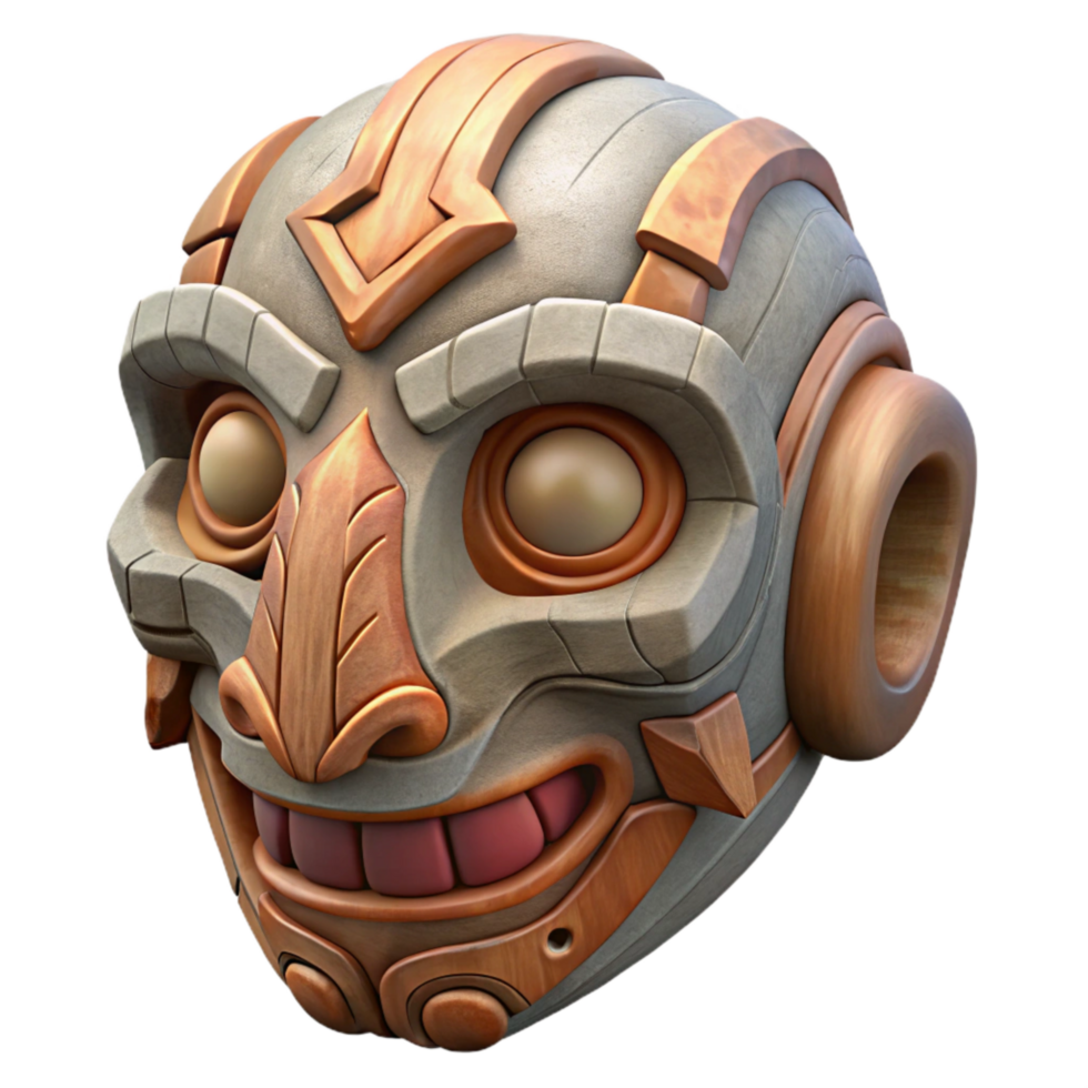 impressive artistic Mask Carving Detailed Features Transparent exclusive png