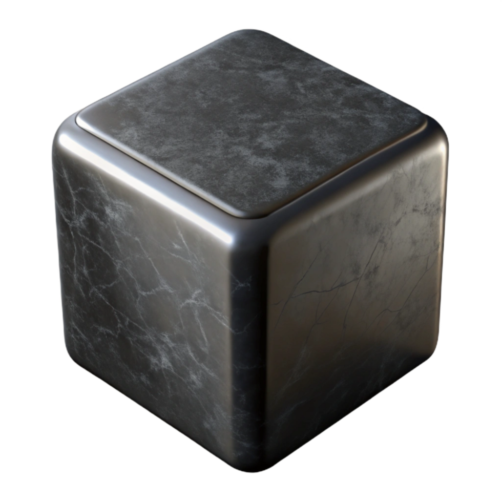 stunning contemporary Matte Black Cube Isolated on Transparent Background genuine png