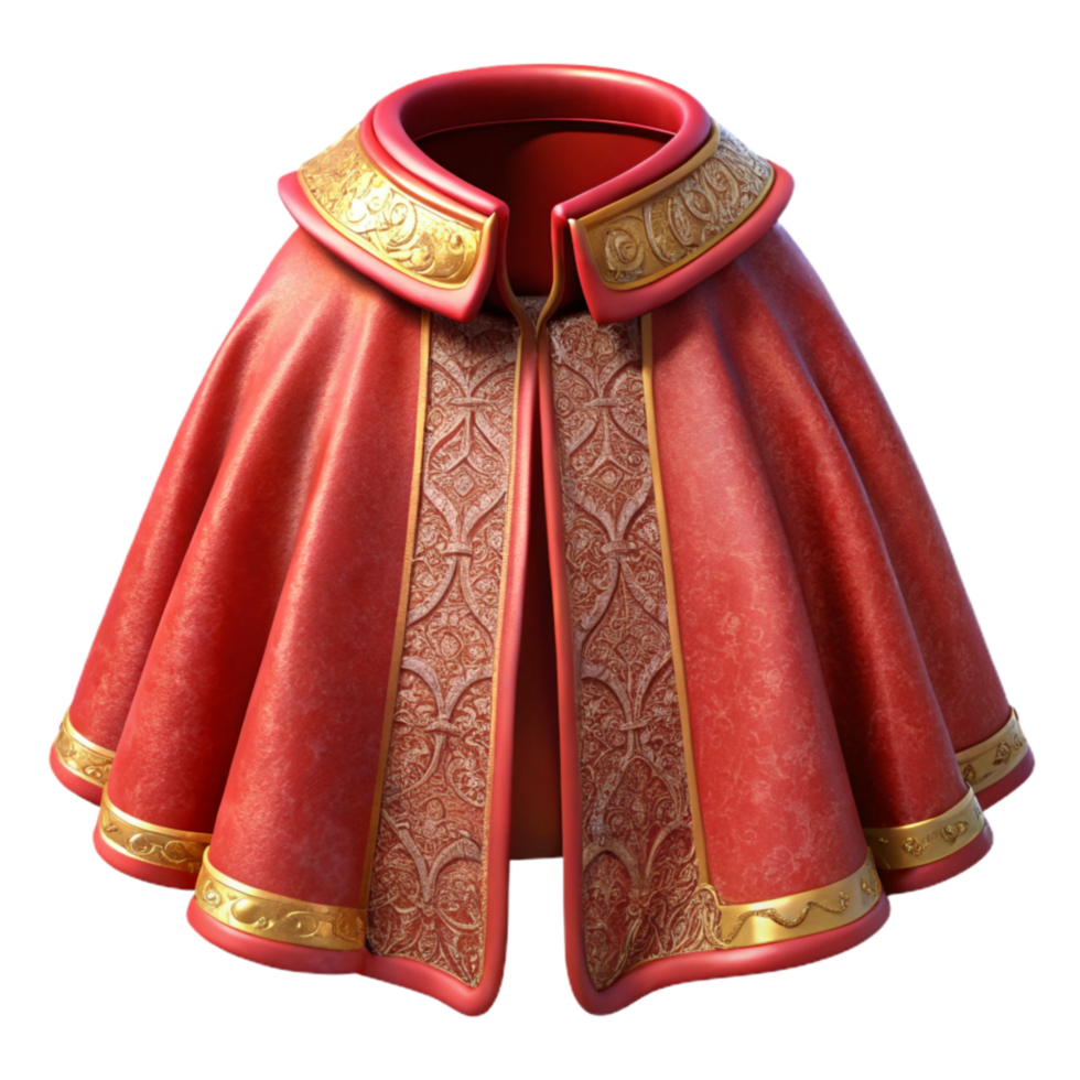 dramatic modern Matador Cape Red Velvet Embroidered Design Isolated exclusive png