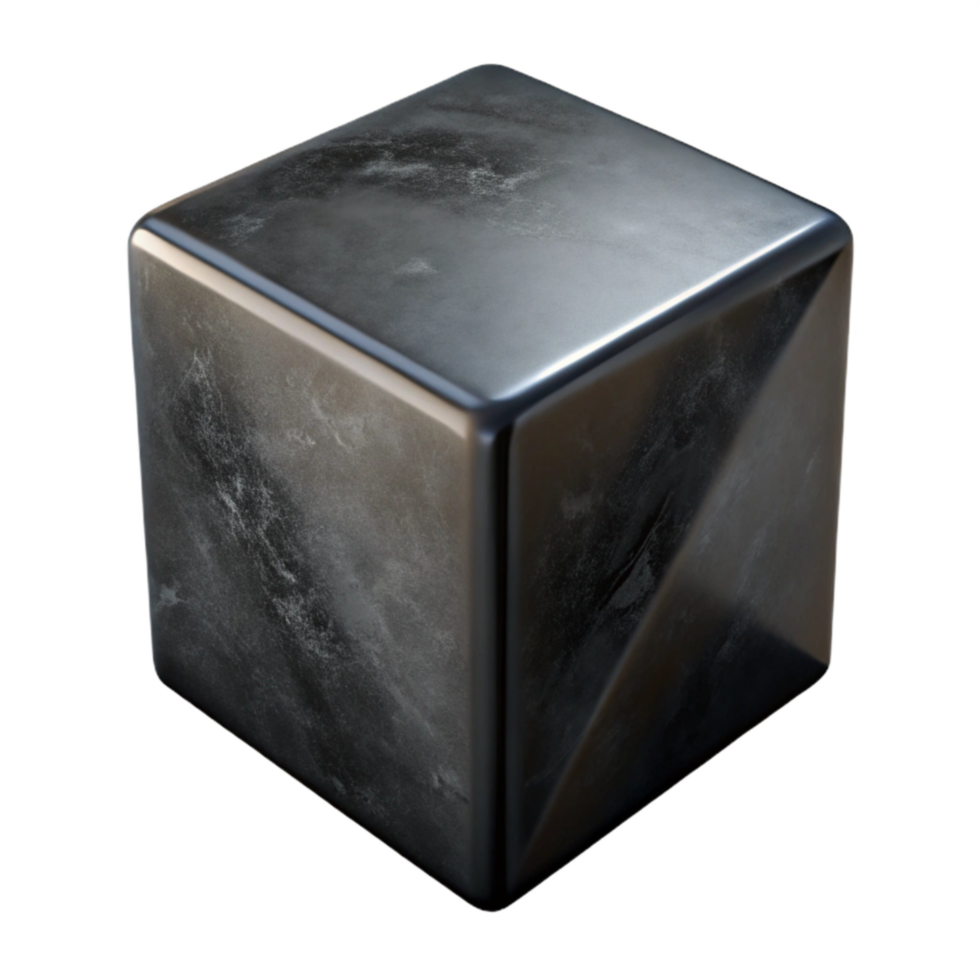 vibrant classic Matte Black Cube Isolated on Transparent Background premium png