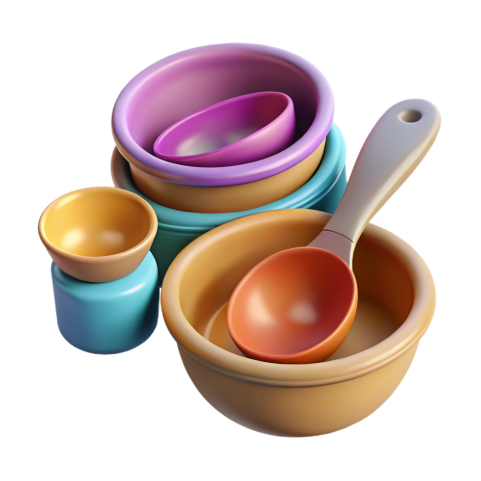 wonderful traditional Measuring Cups and Spoons Set Isolated Cutout 4K png