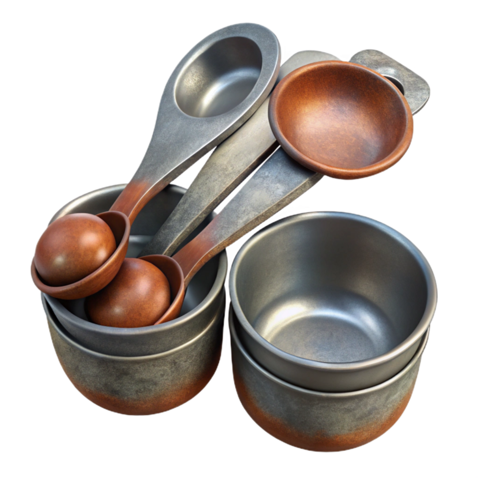 wonderful creative Measuring Cups and Spoons Set Isolated Cutout professional png