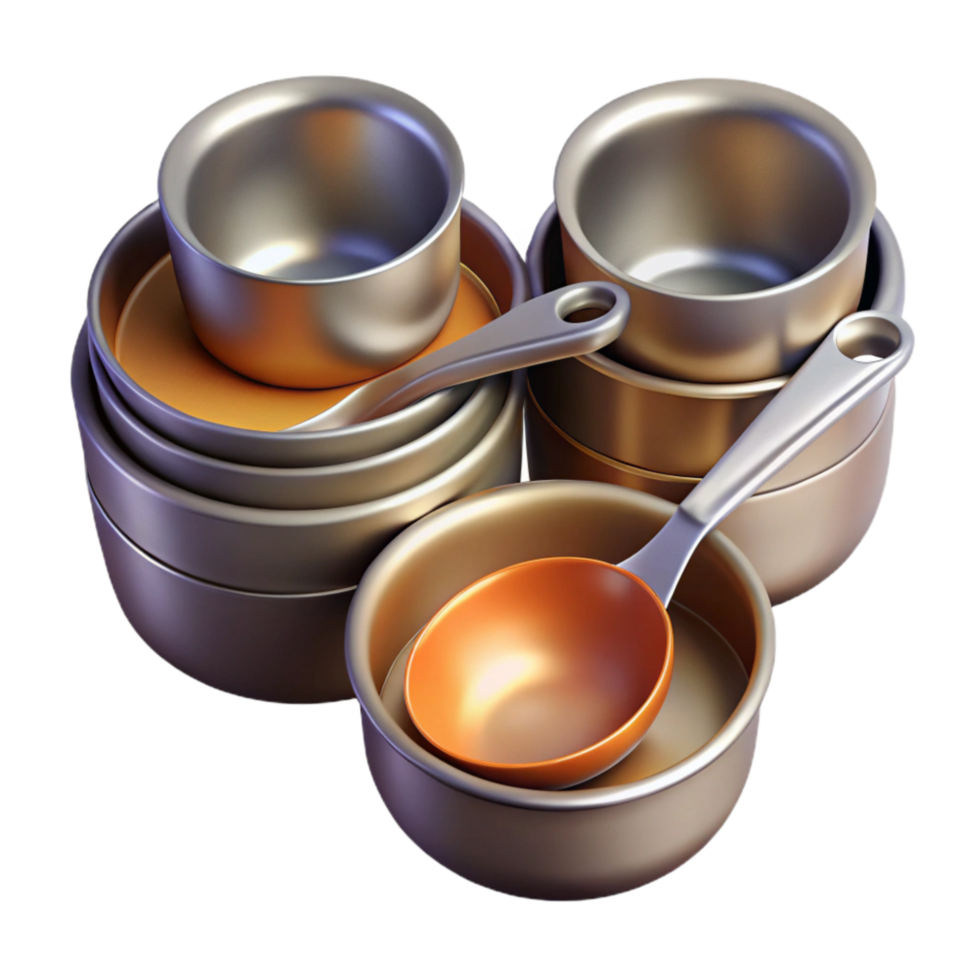 extraordinary rustic Measuring Cups and Spoons Set Isolated Cutout professional png