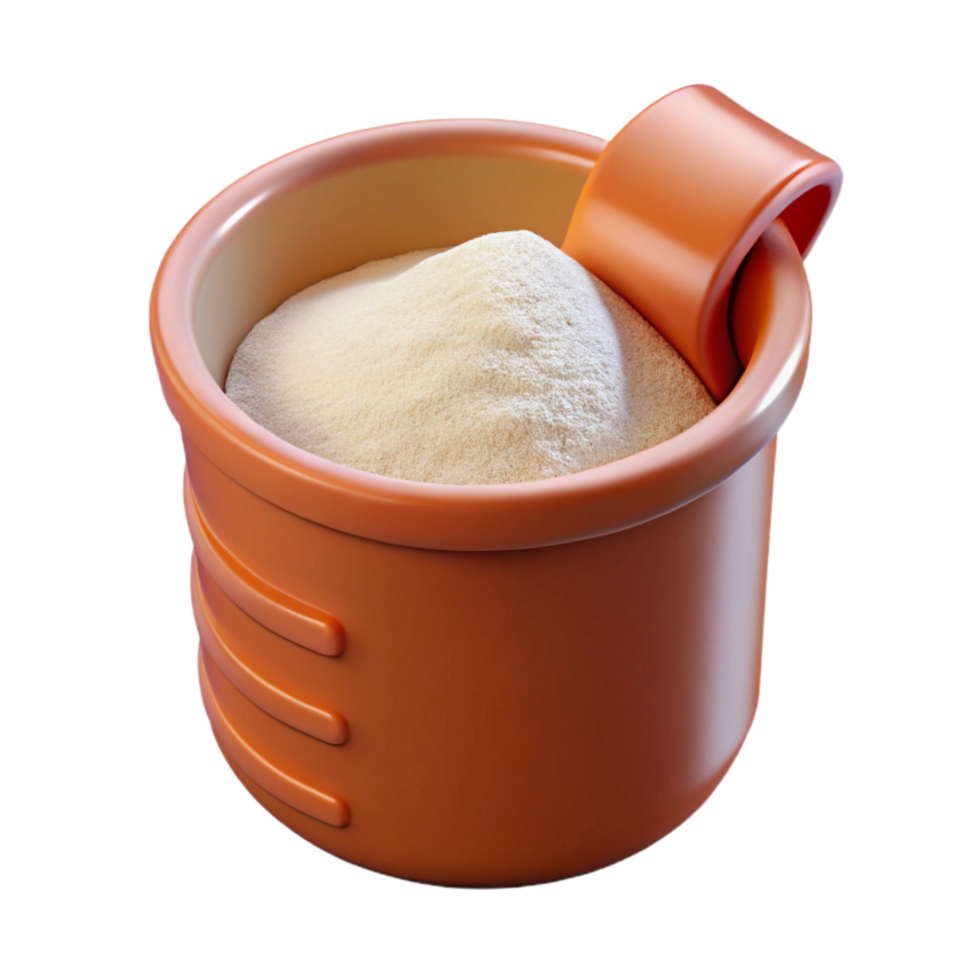 extraordinary rustic Measuring Cup with Flour Isolated exclusive png