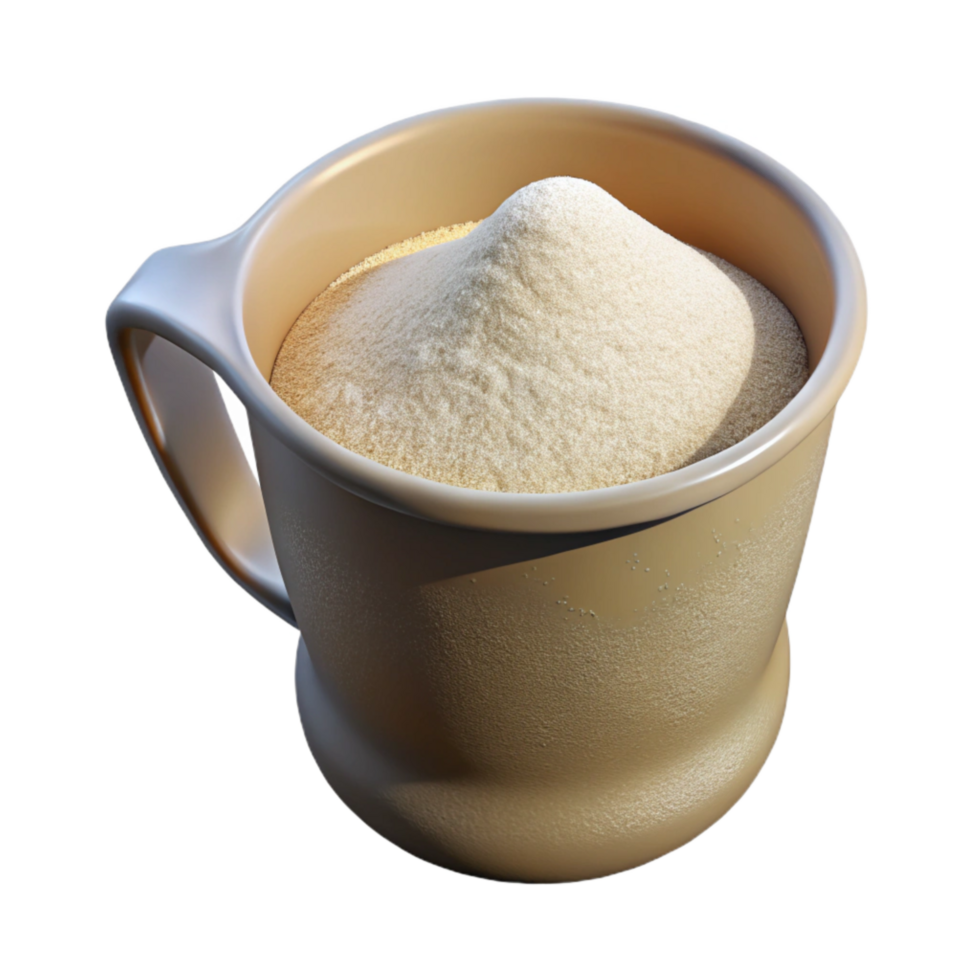 magnificent rustic Measuring Cup with Flour Isolated professional png