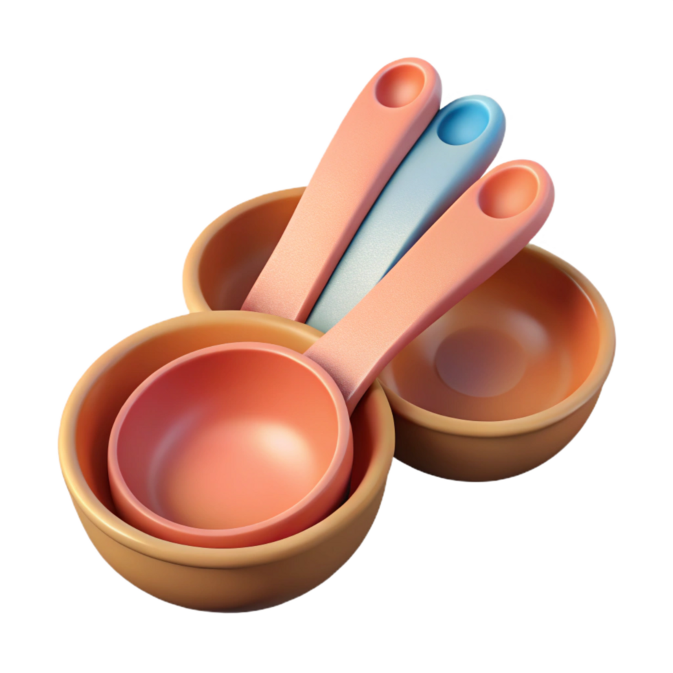 vibrant abstract Measuring Spoons Set Cutout premium png
