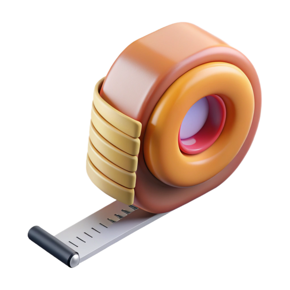 wonderful artistic Measuring Tape Retracting Spring Action Cutout professional png