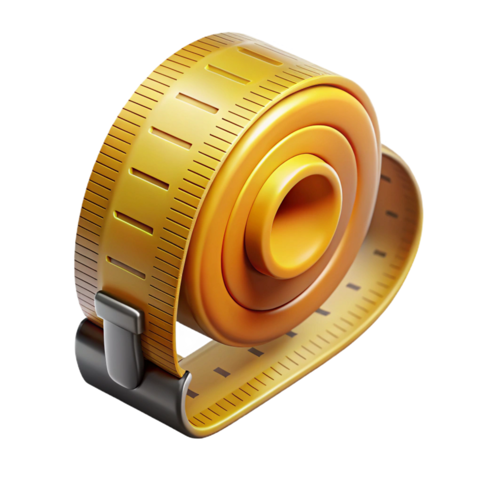 impressive modern Measuring Tape Rolled Up Compact View Isolated authentic png