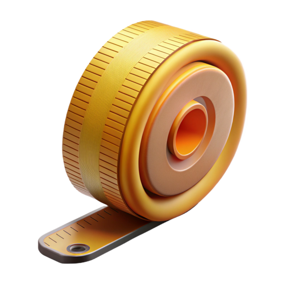 magnificent minimalist Measuring Tape Rolled Up Compact View Isolated genuine png