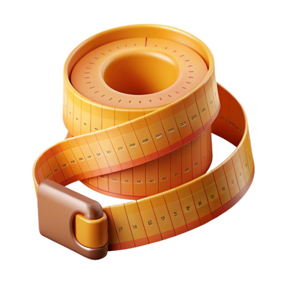 elegant classic Measuring Tape Wrapped Around Waist Transparent Element detailed png