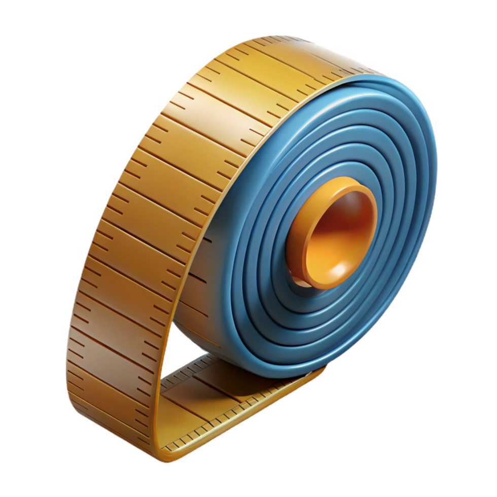 wonderful classic Measuring Tape Rolled Up Compact View Isolated original png