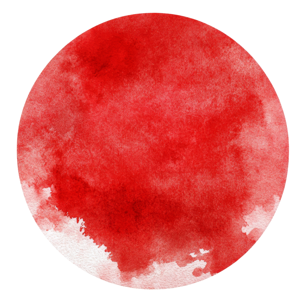 Vibrant red watercolor circle with ample copy space for creative design projects and artistic presentations, red colored circle with copy space isolated on transparent png
