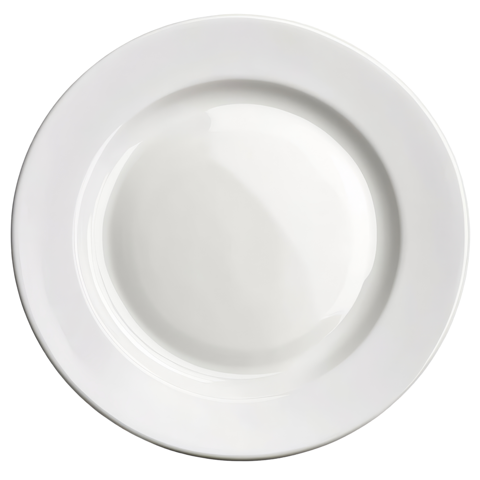 Simple transparent plate resting on a transparent background ideal for food presentation and dining settings, transparent plate on transparnt png