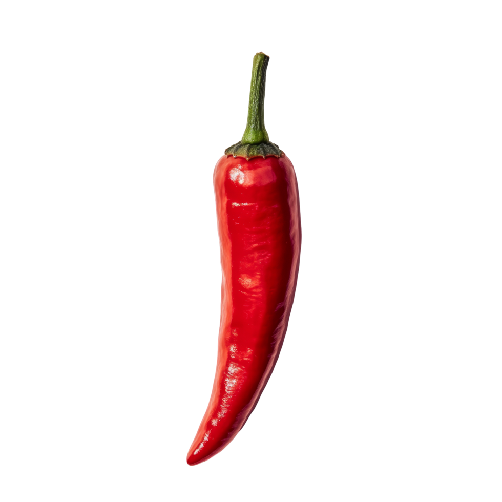 Fresh red pepper on a clean transparent background showcasing vibrant color and natural texture, red pepper transparent background png