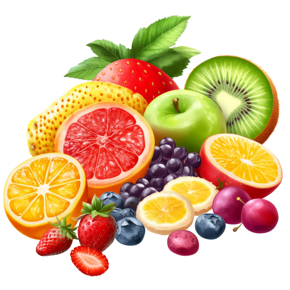Fresh assortment of colorful fruits on a clear background showcasing healthy eating and natures bounty, Guava fruit isolated on ransparent transparent background png