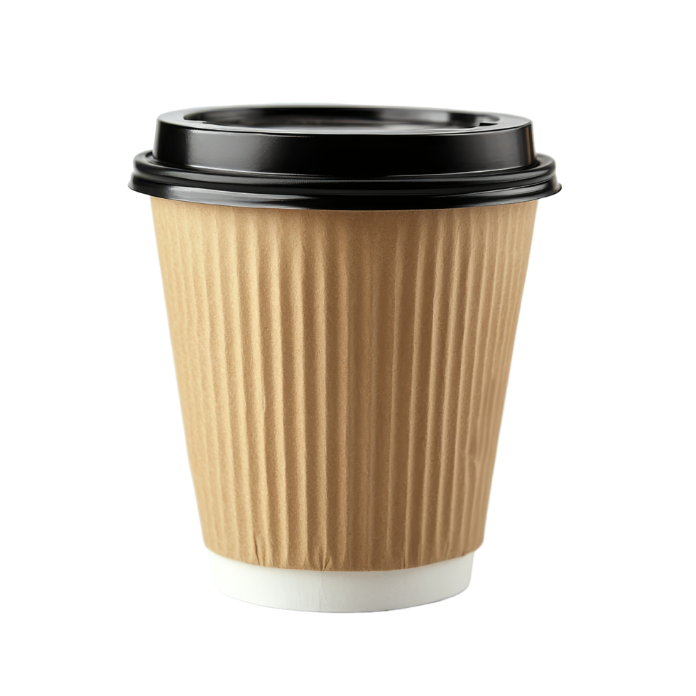 Takeaway paper coffee cup on a clean transparent background for beverage presentation and advertising, Take away paper coffee cup on transparent backgroundfile png